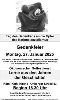 Plakat zum Holocaust Gedenktag